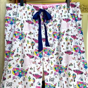 PINK Victoria's Secret Women’s Pajama Bottoms with Colorful Cute Print. Size M.